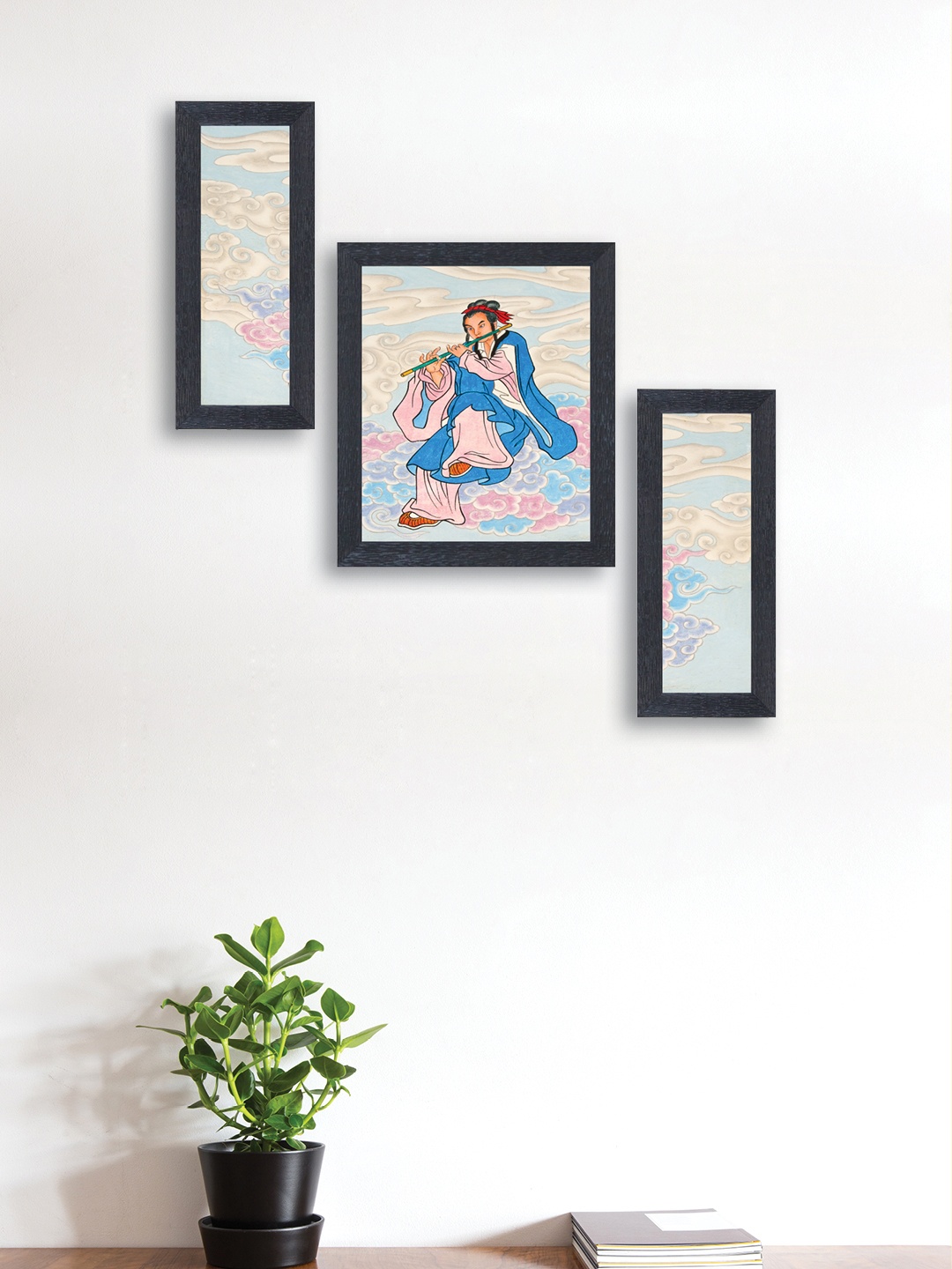 

nest ART Set of 3 Multicoloured Synthetic Wood Wall Art, Multi