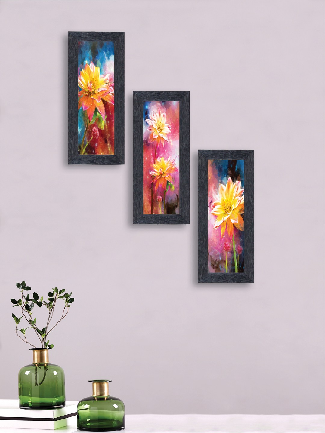 

nest ART Set of 3 Multicoloured Synthetic Wood Wall Art, Multi