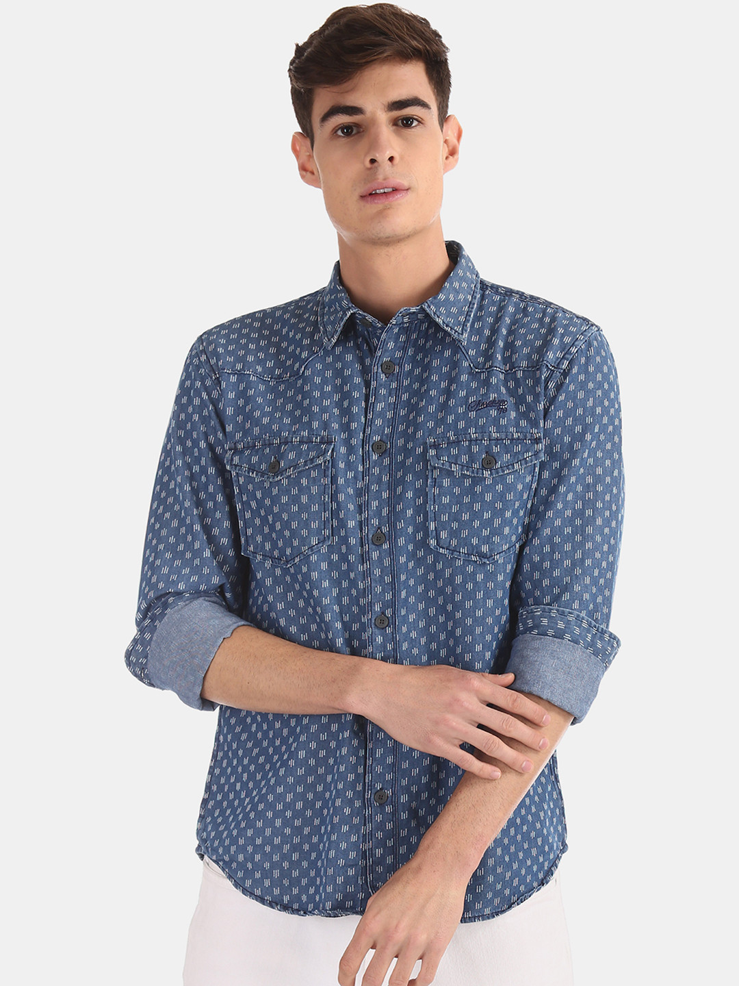 

Cherokee Men Blue Regular Fit Printed Casual Shirt