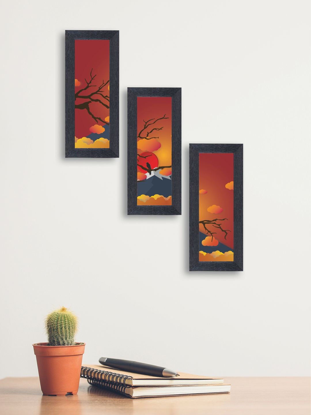

nest ART Set of 3 Synthetic Wood Wall Art, Brown