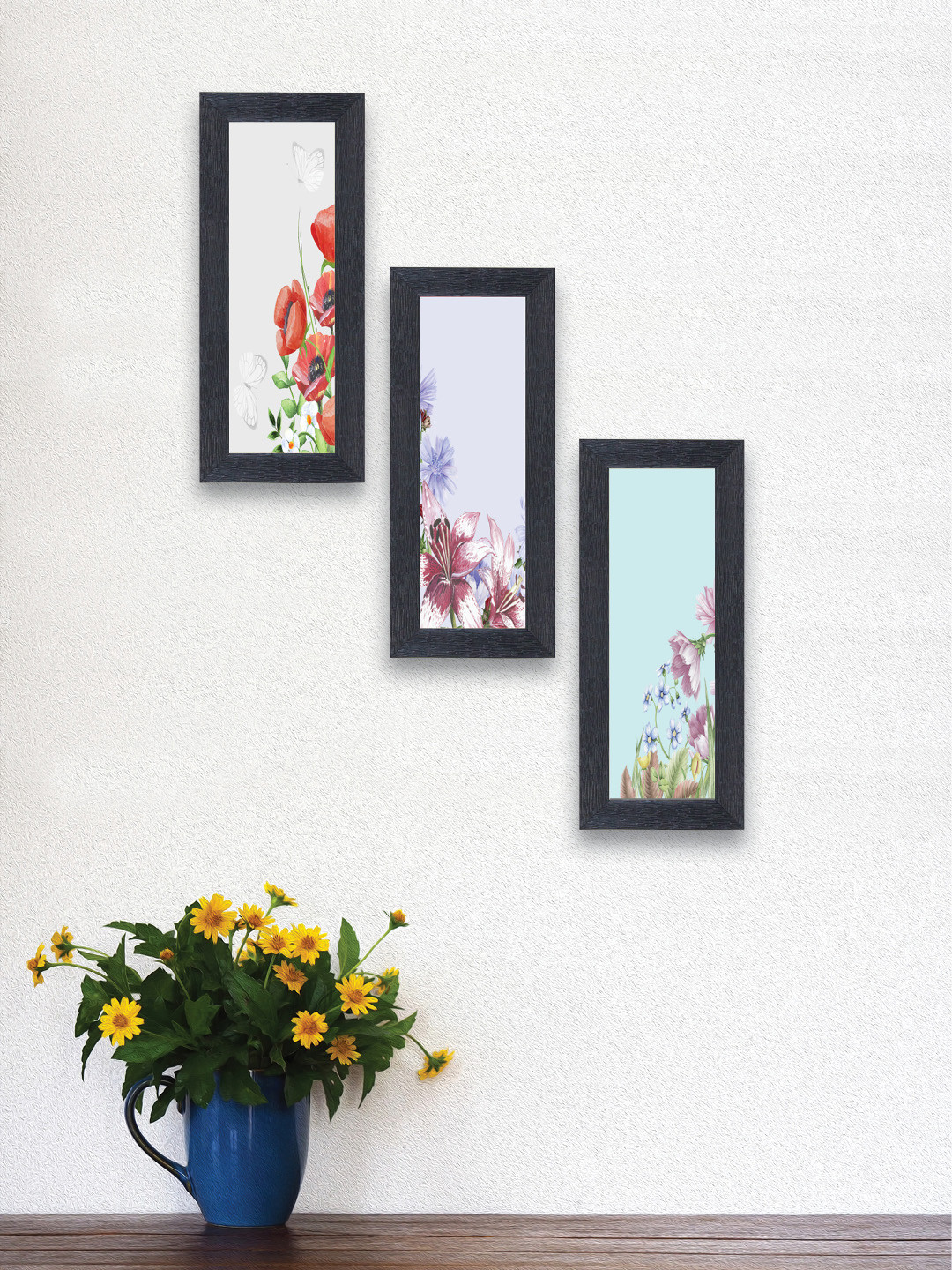 

nest ART Set of 3 Multicoloured Synthetic Wood Wall Art, Multi