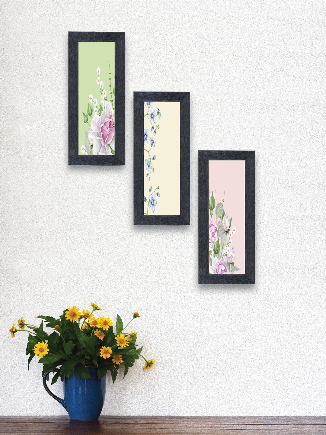 

nest ART Set of 3 Multicoloured Synthetic Wood Wall Art, Multi