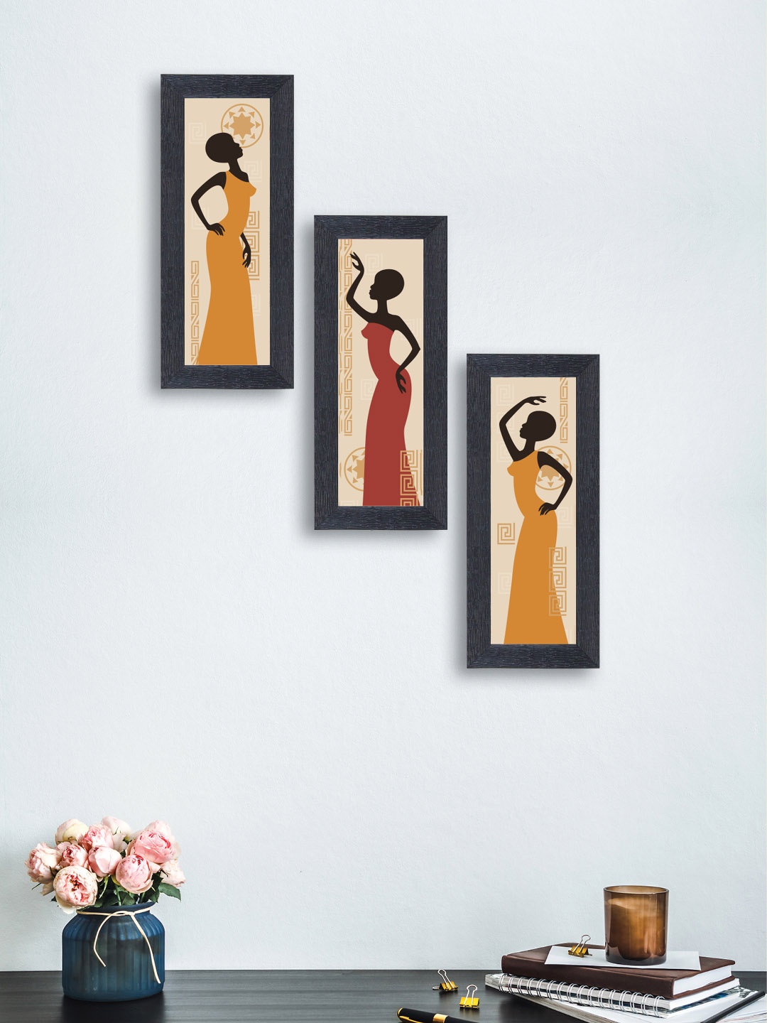 

nest ART Set of 3 Multicoloured Synthetic Wood Wall Art, Multi