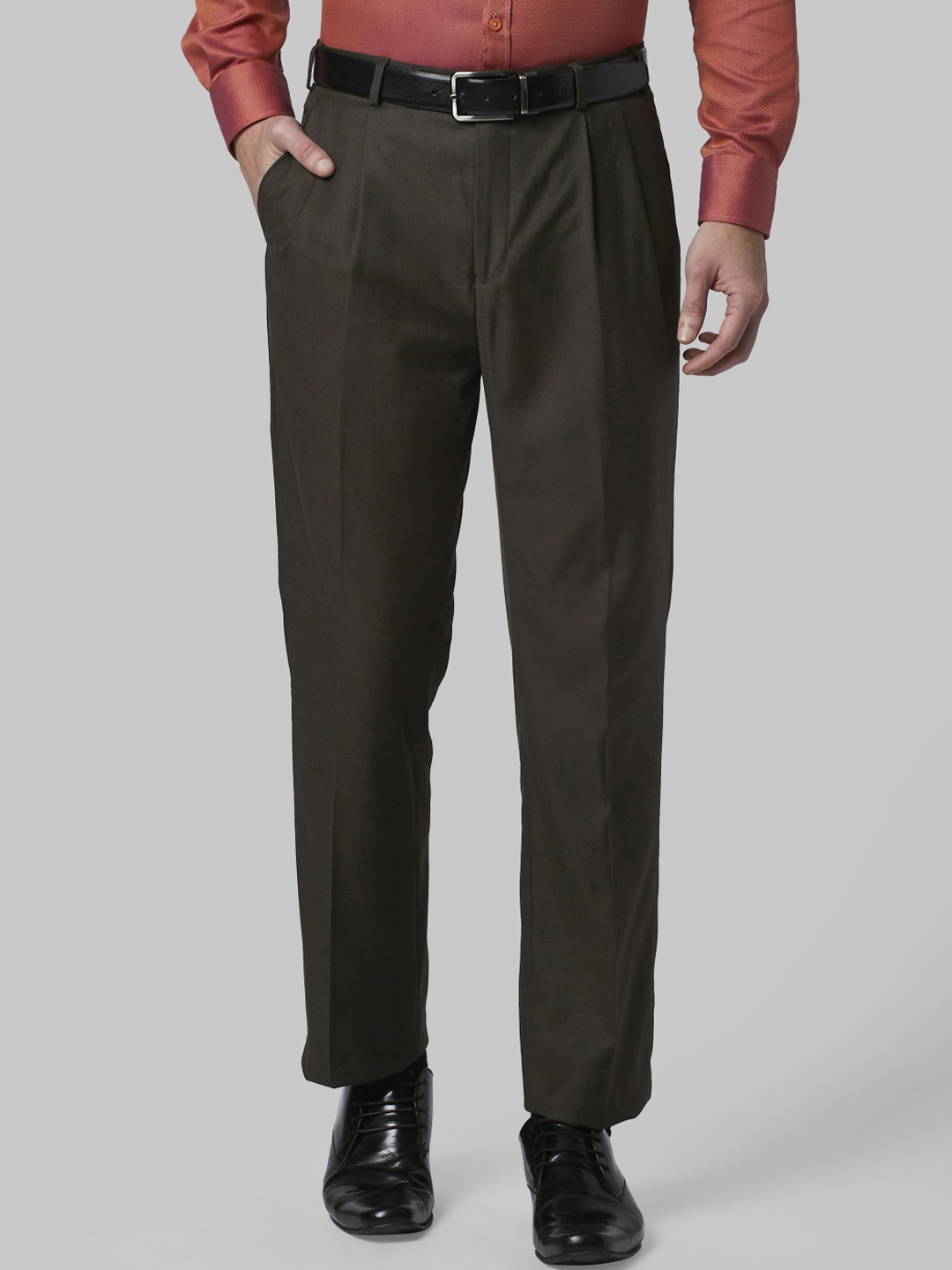 

Park Avenue Men Brown Regular Fit Solid Regular Trousers