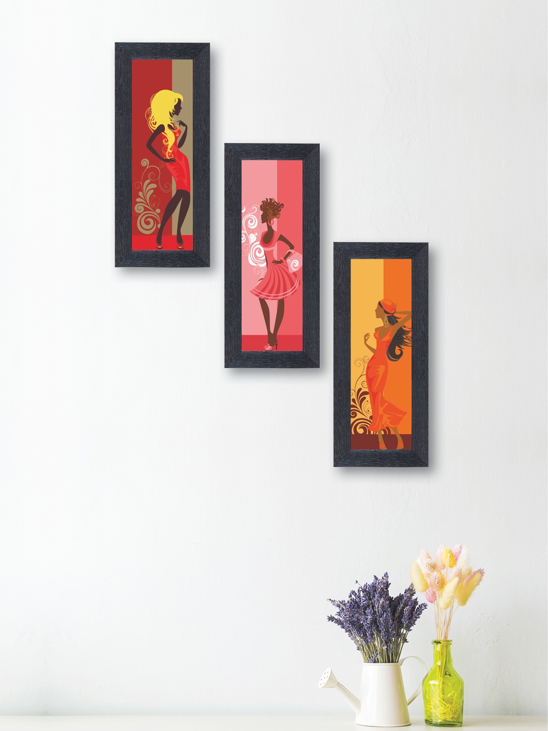 

nest ART Set of 3 Multicoloured Synthetic Wood Wall Art, Multi