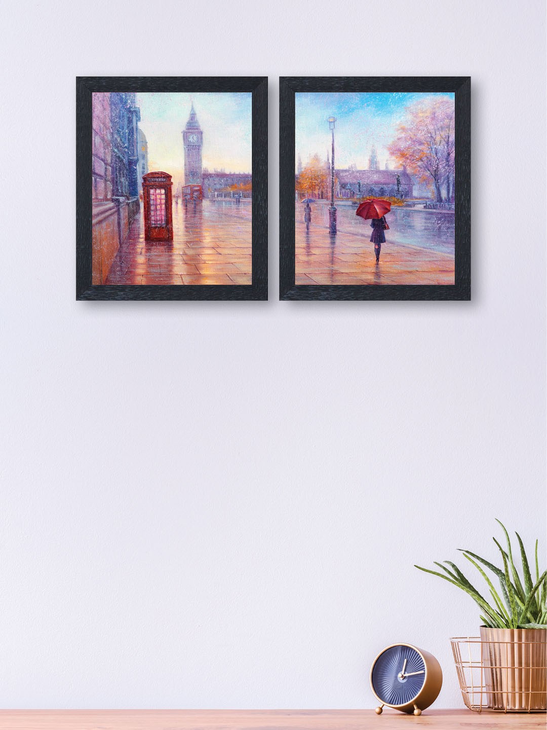 

nest ART Set of 2 Multicoloured Synthetic Wood Wall Art, Multi