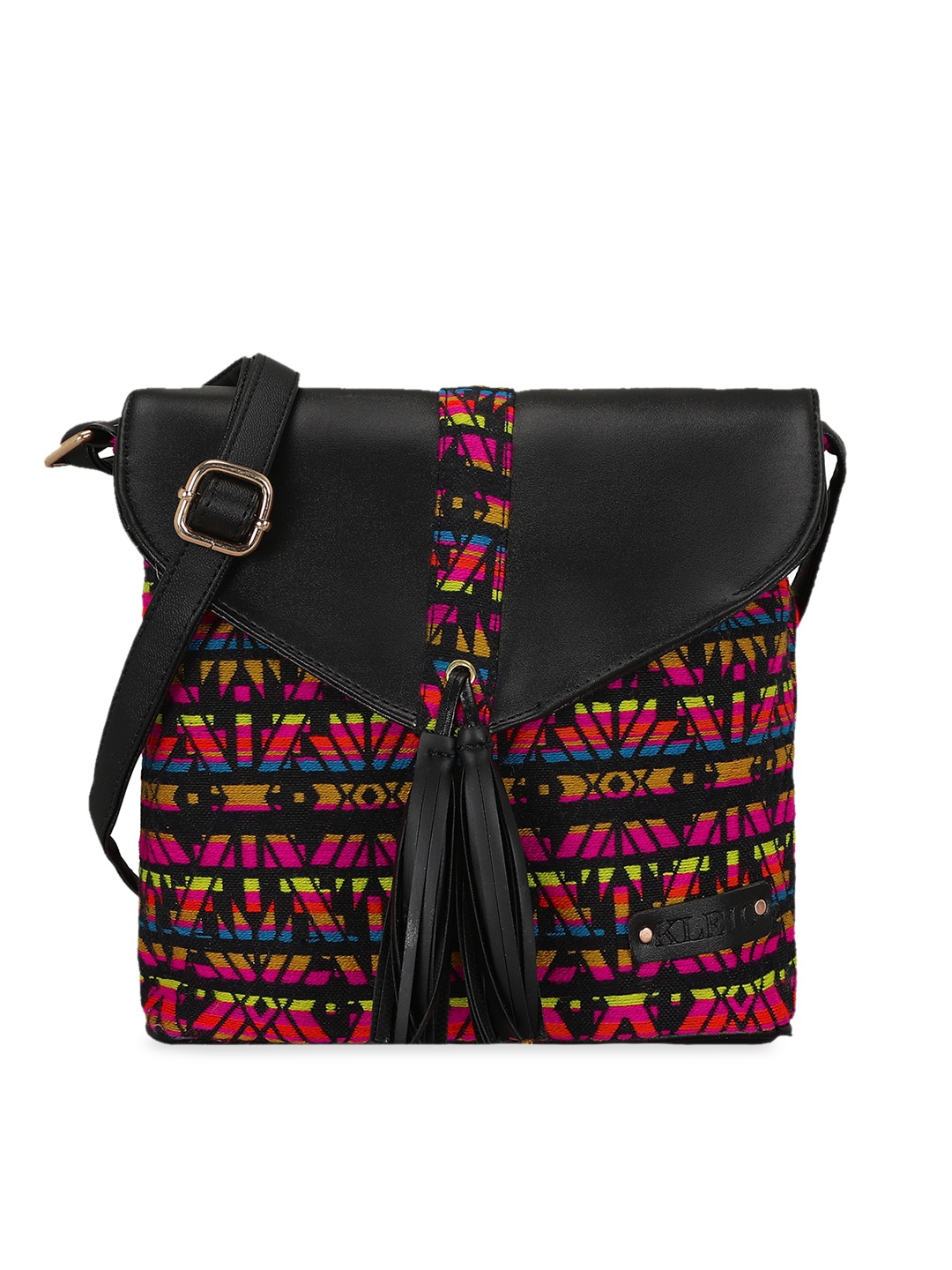 

KLEIO Women Jacquard Weave Sling Bag, Pink