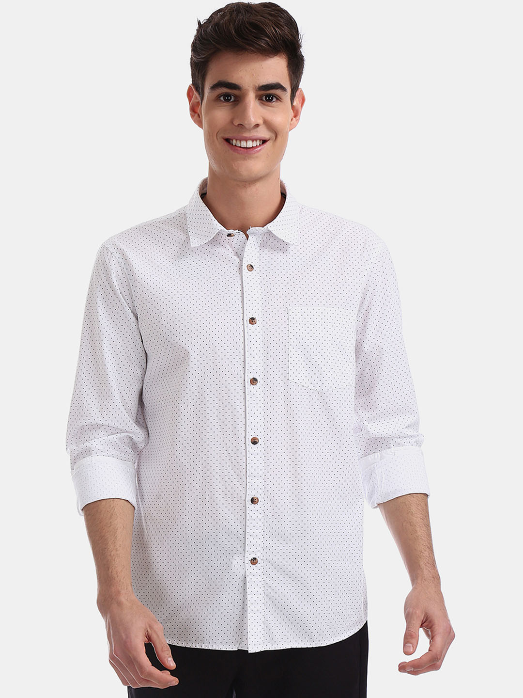 

Ruggers Men White Regular Fit Printed Casual Shirt