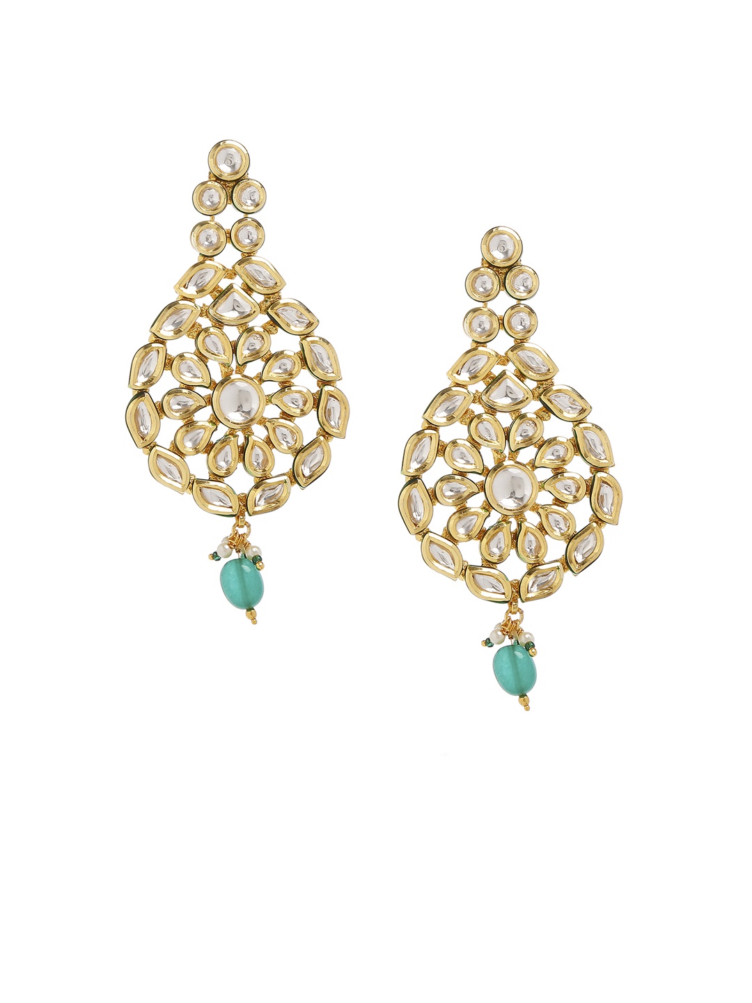 

Bamboo Tree Jewels Gold-Toned Handcrafted Contemporary Drop Earrings