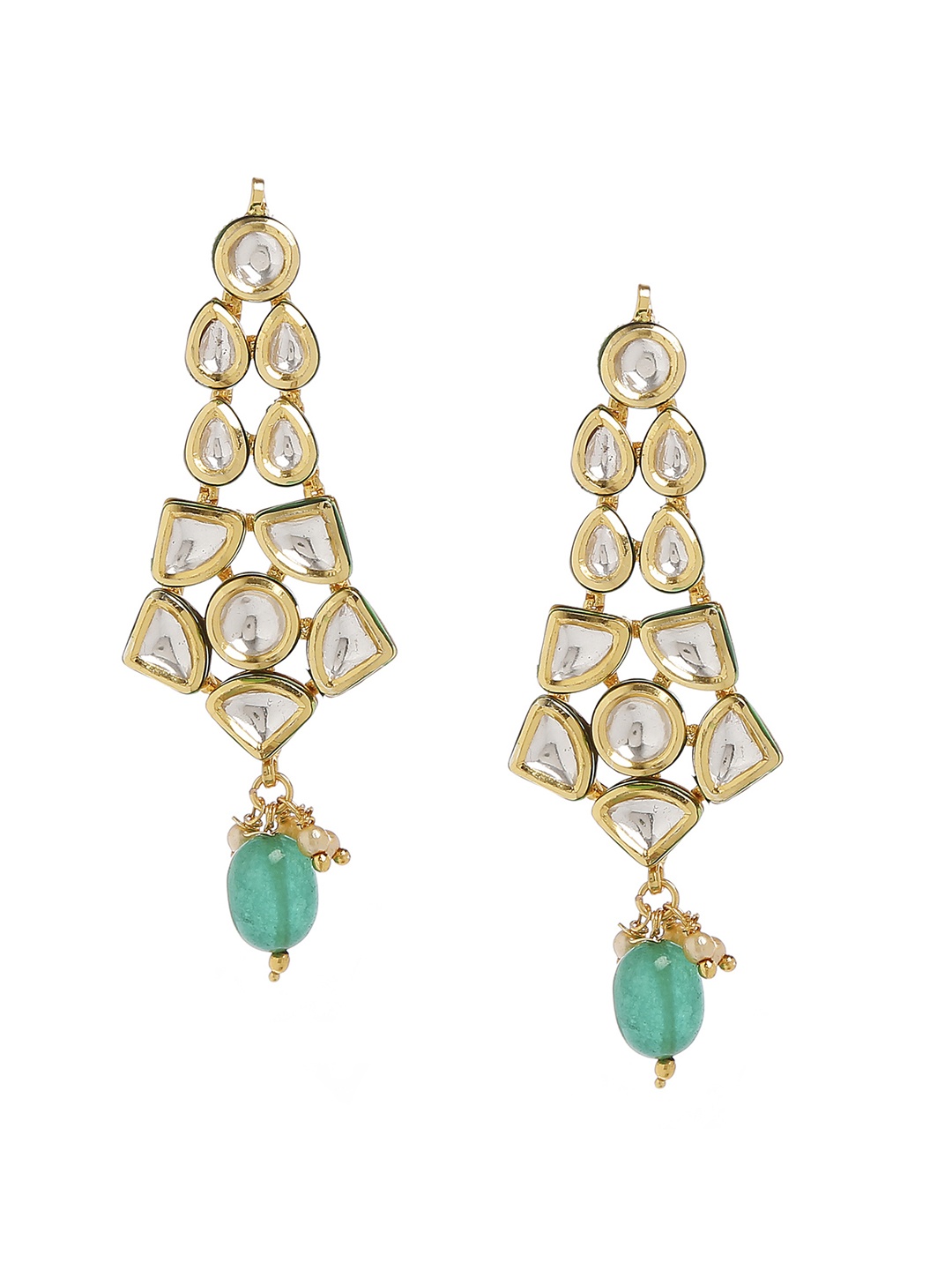 

Bamboo Tree Jewels Gold-Toned Contemporary Drop Earrings