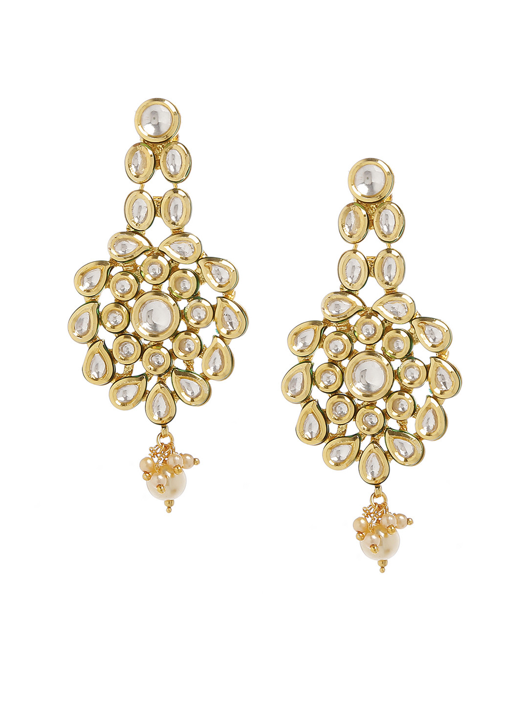 

Bamboo Tree Jewels Gold-Toned & Silver-Toned Handcrafted Classic Drop Earrings