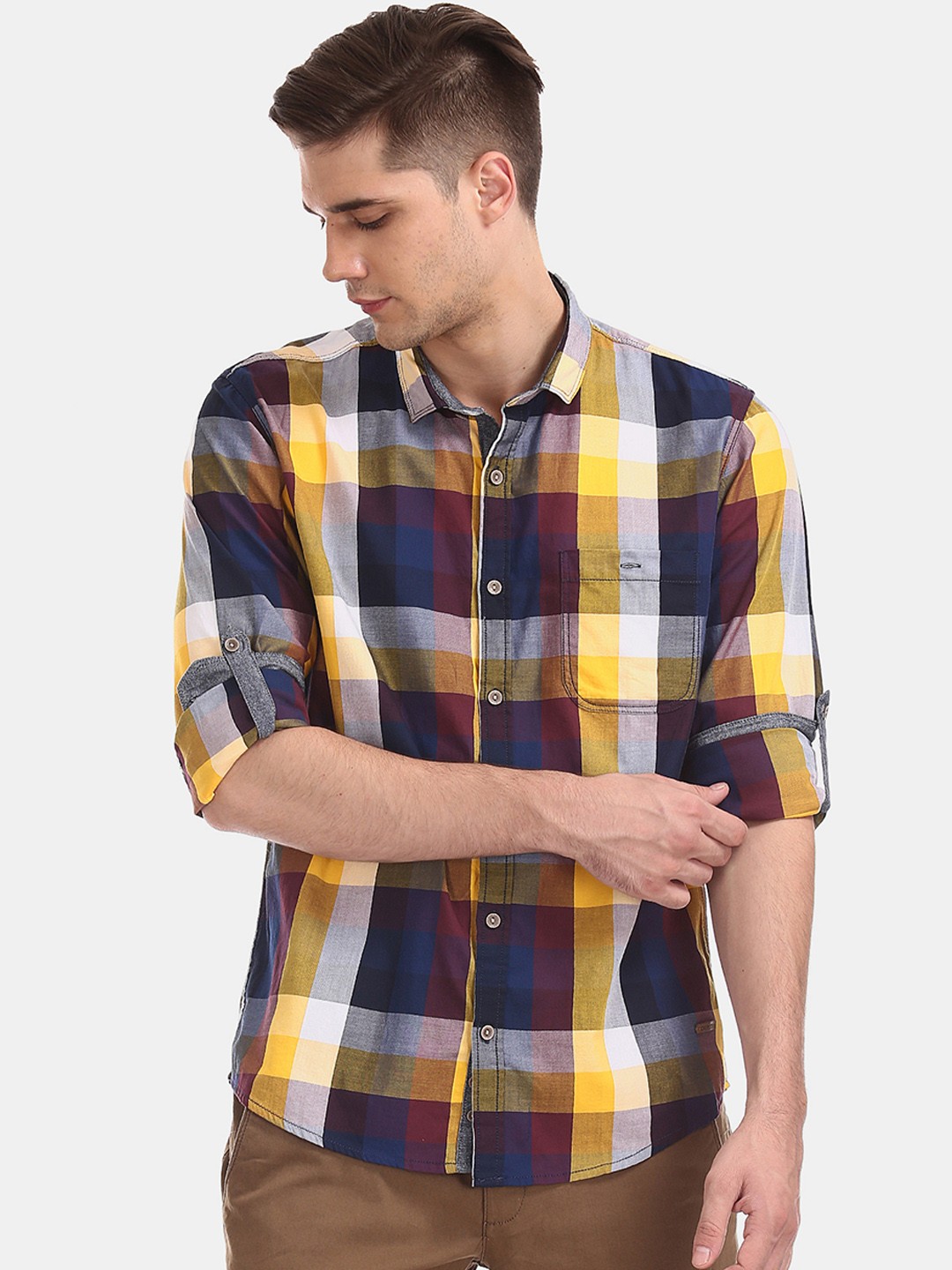 

Cherokee Men Multicoloured Regular Fit Checked Casual Shirt, Multi