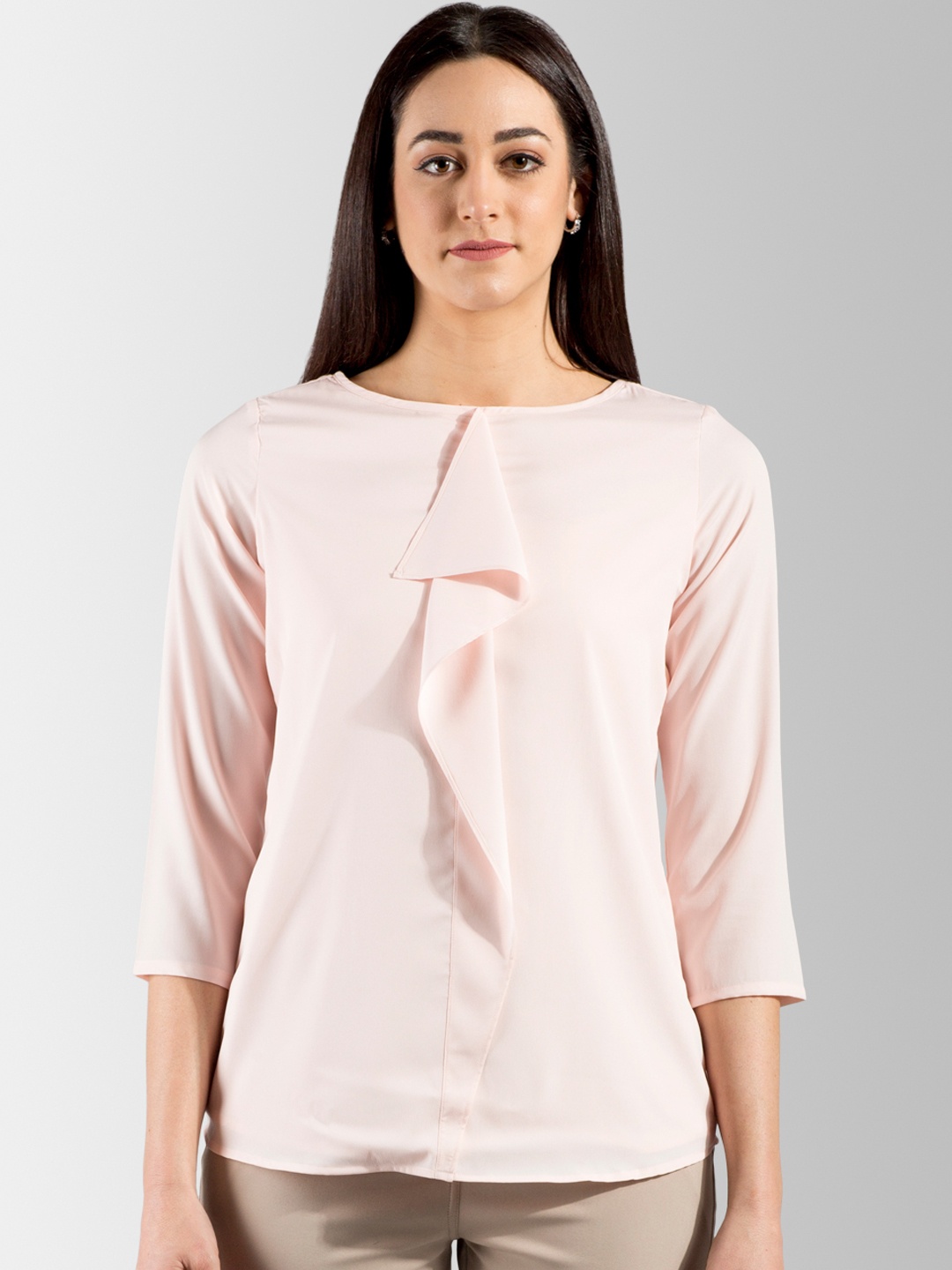 

FableStreet Women Pink Solid Top