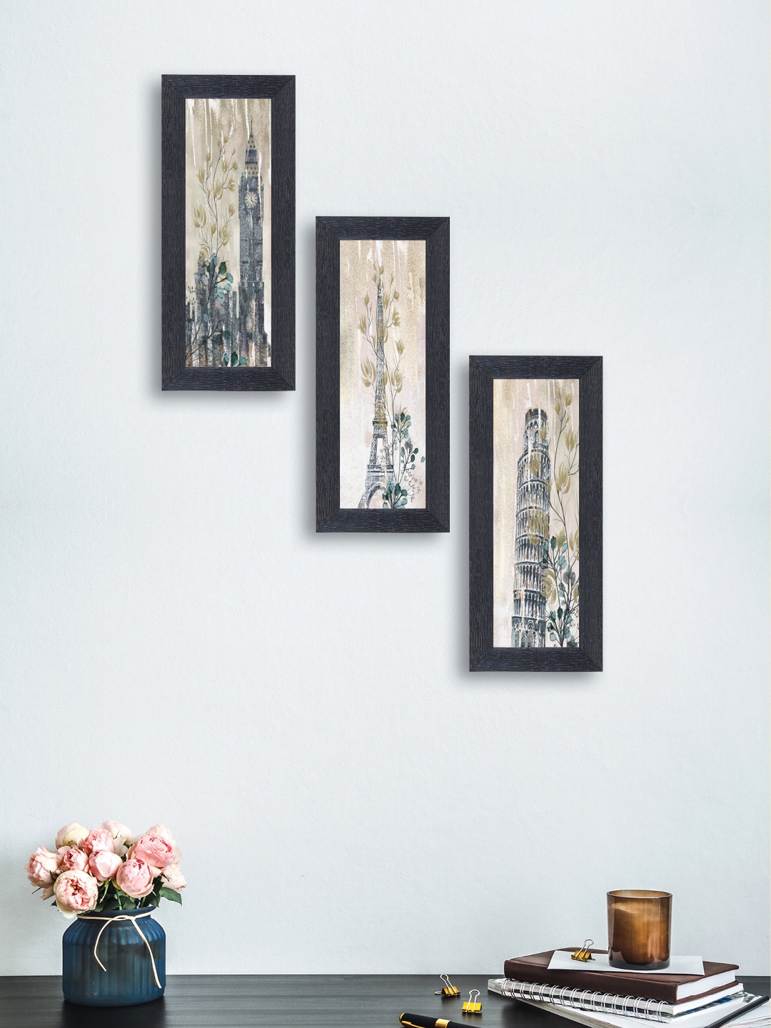 

nest ART Set of 3 Synthetic Wood Wall Art, Beige