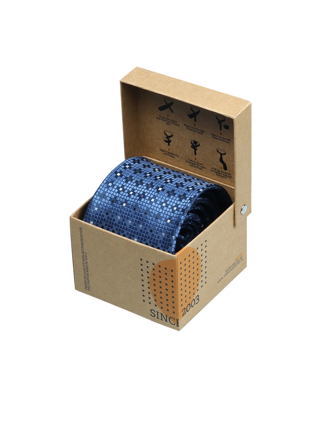 

Tossido Blue Woven Design Broad Tie