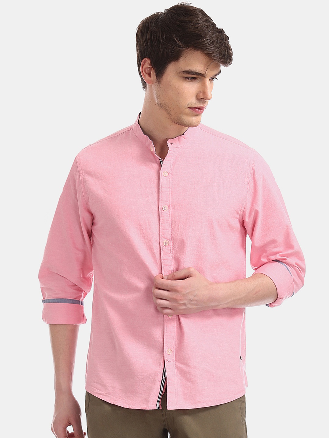 

Cherokee Men Pink Regular Fit Solid Casual Shirt