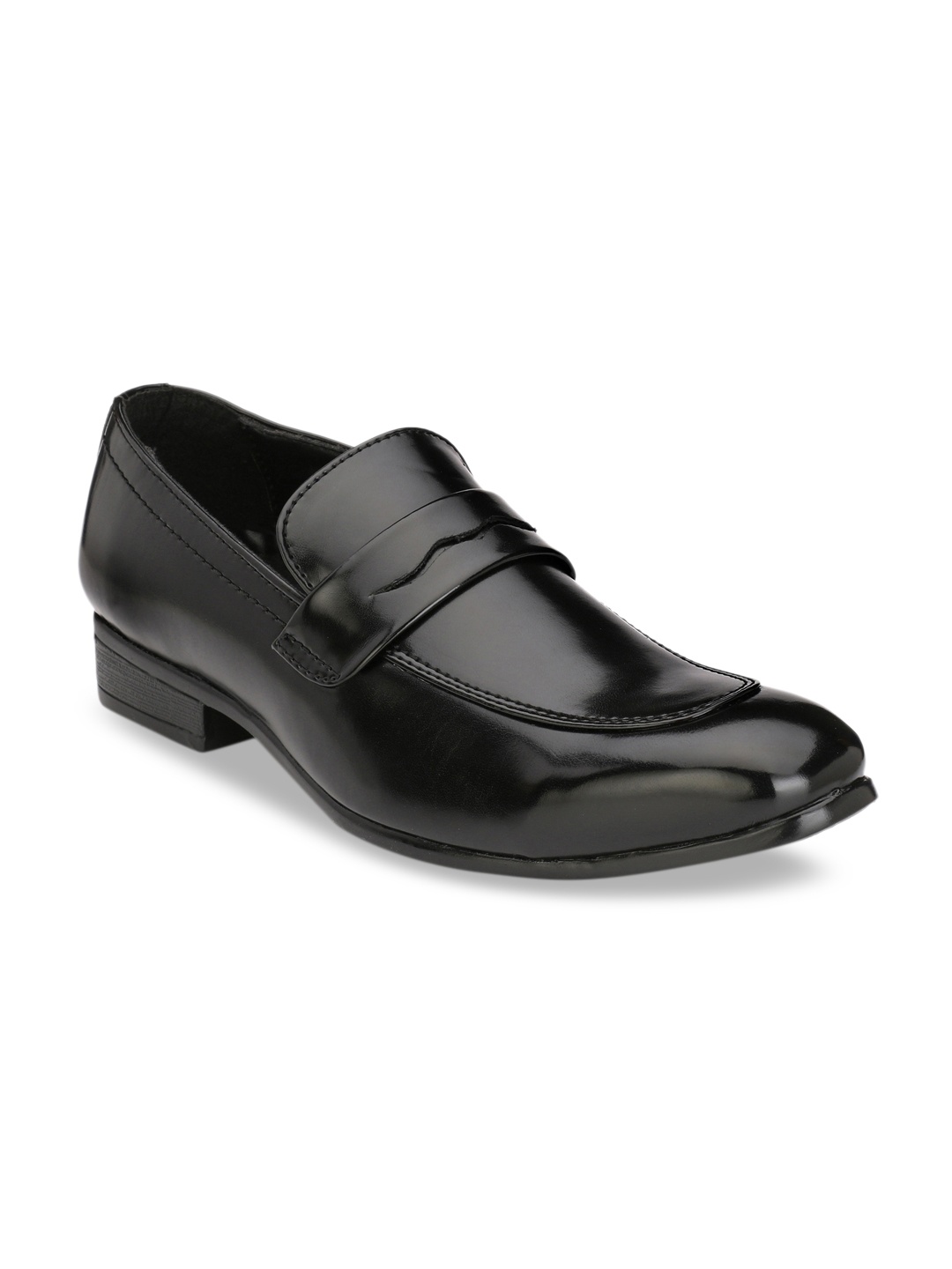 

Hirels Men Black Solid Formal Loafers
