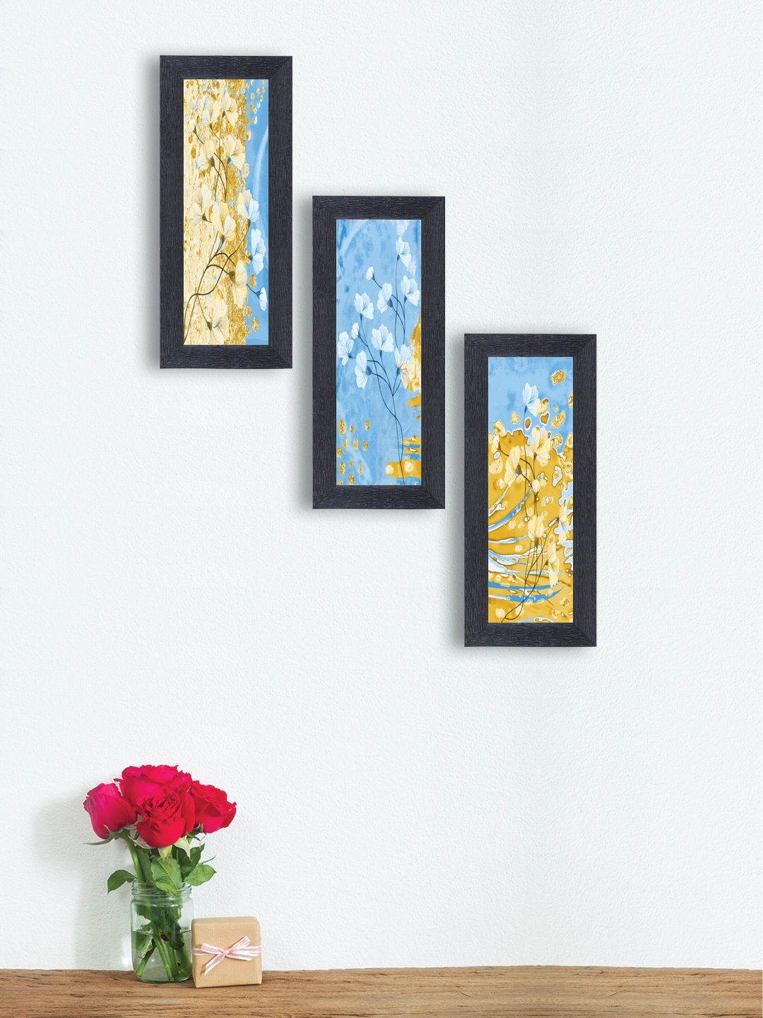 

nest ART Set of 3 Synthetic Wood Wall Art, Yellow