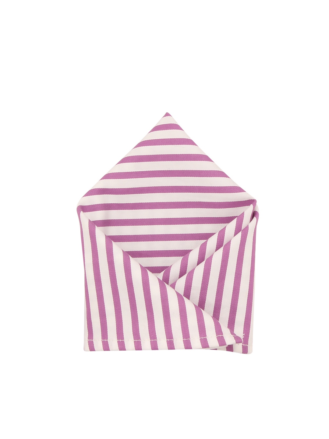 

Blacksmith Men Purple & White Striped Pocket Square