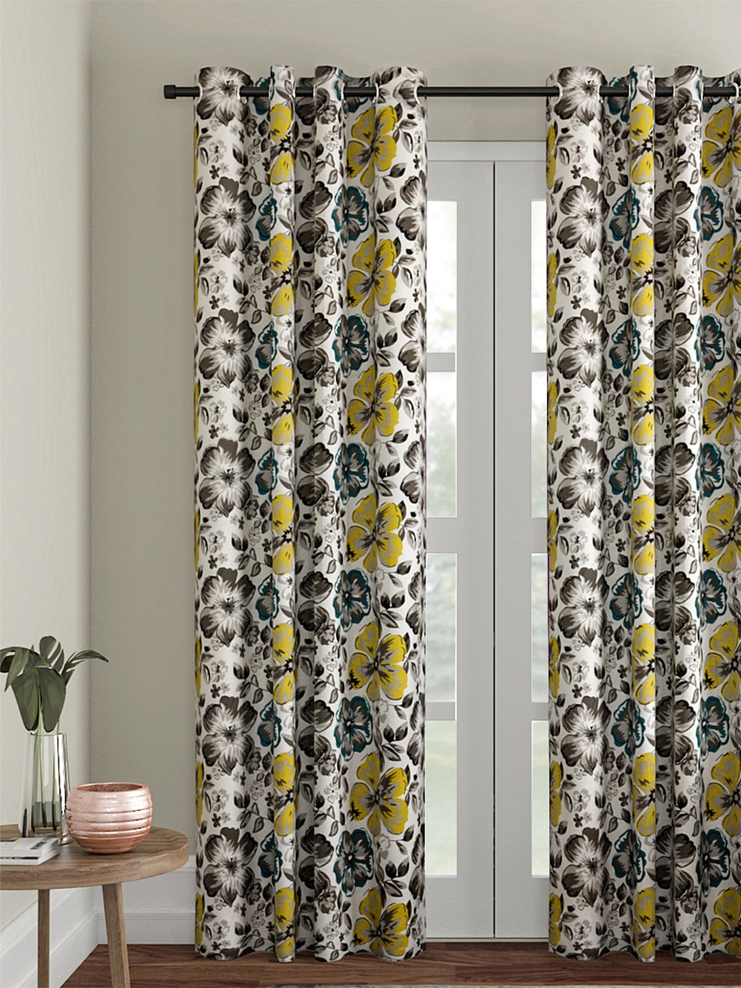 

Soumya Grey Set of Single Long Door Curtains