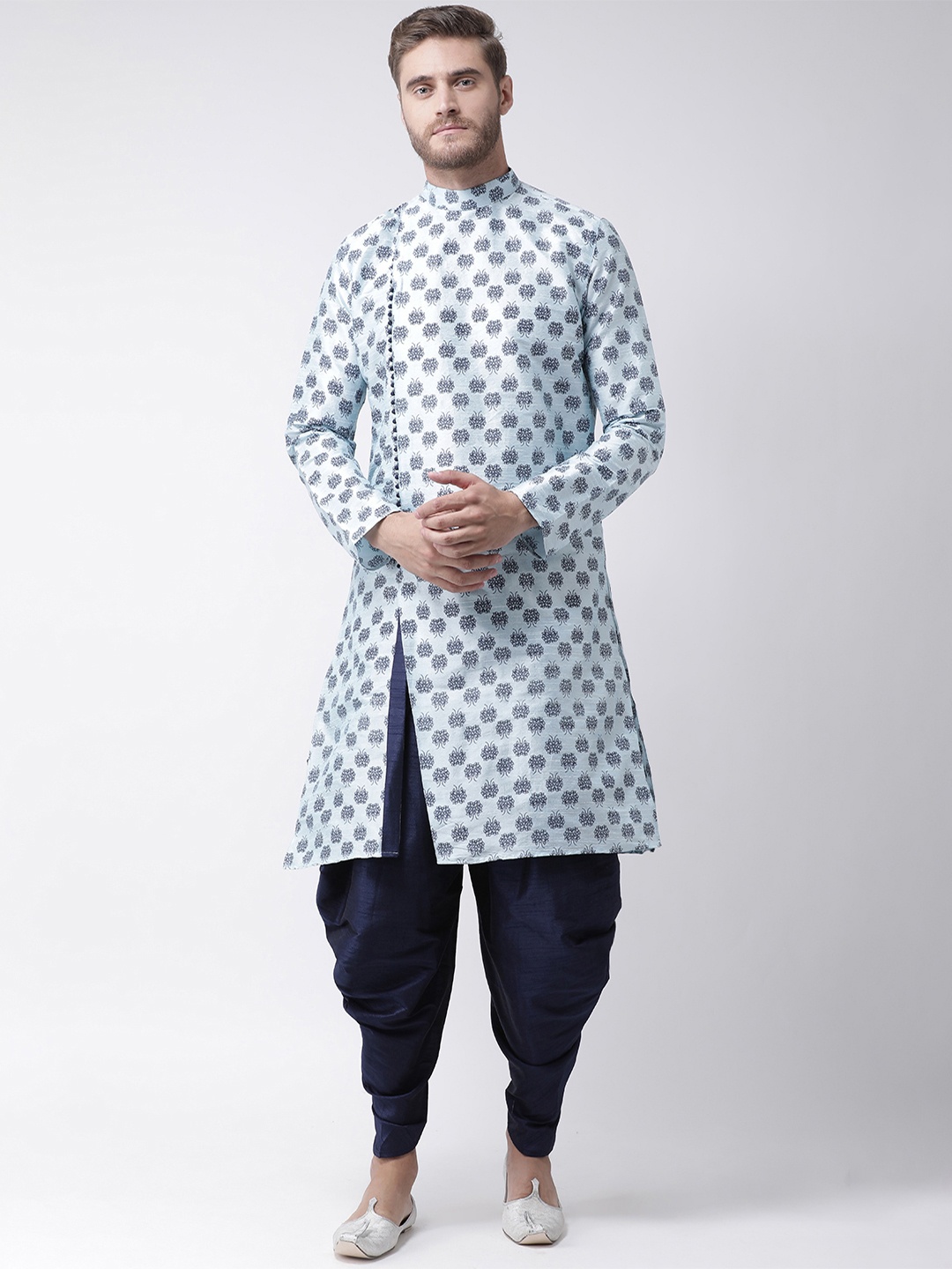 

DEYANN Men Blue & Navy Blue Printed Kurta with Patiala
