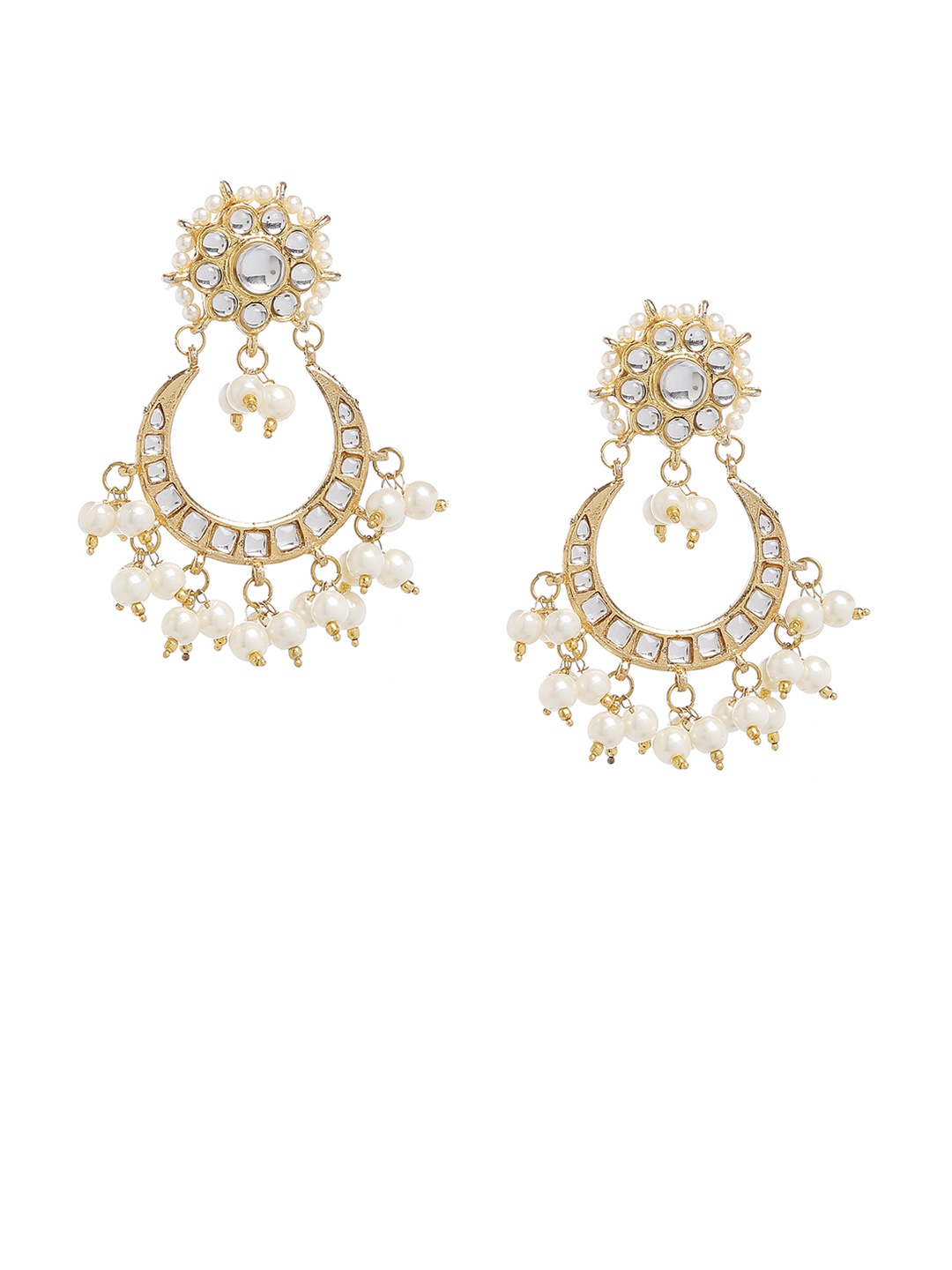 

Bamboo Tree Jewels Gold-Toned Contemporary Drop Earrings