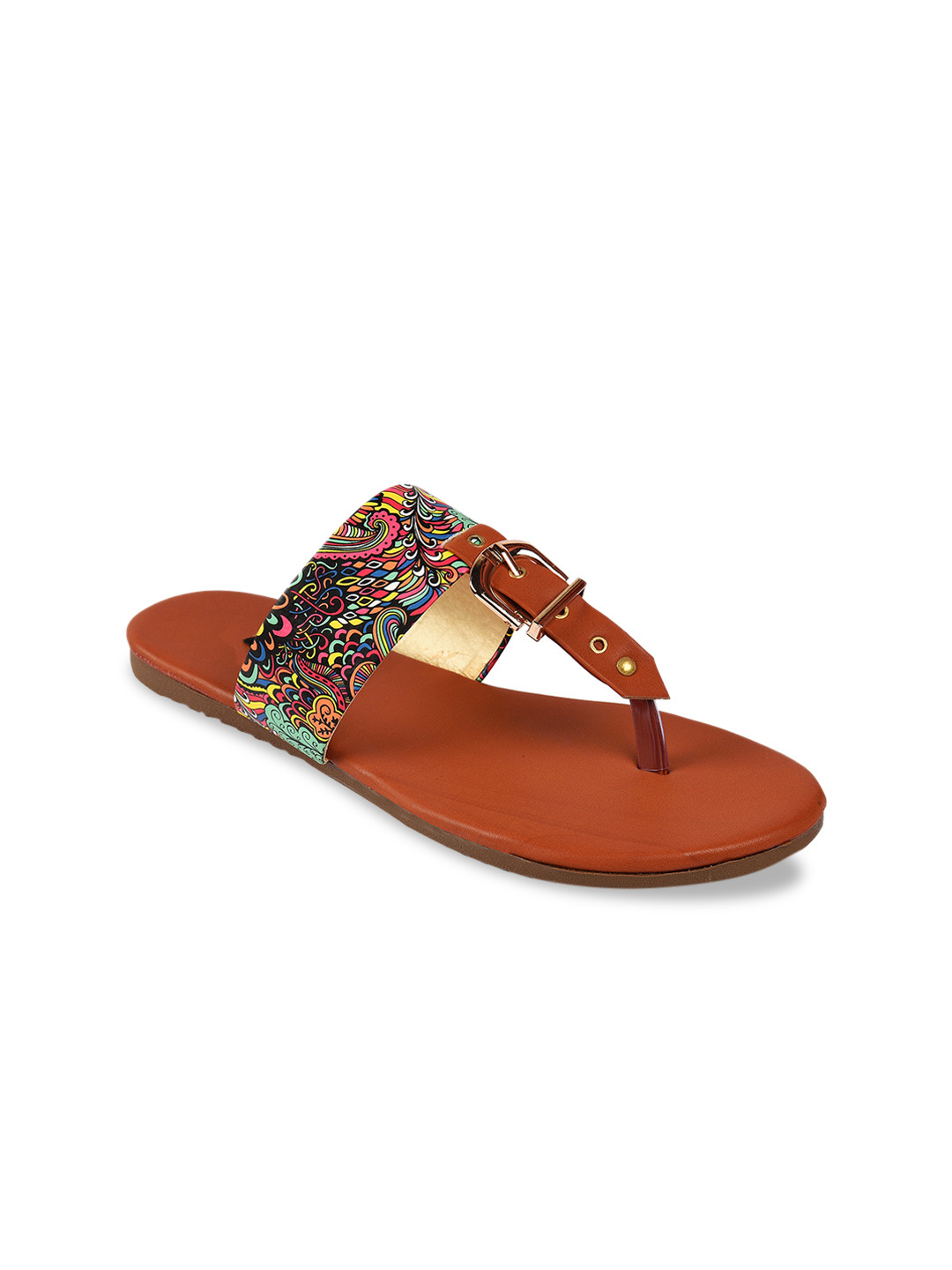 

WOMENS BERRY Women Pink Solid T-Strap Flats
