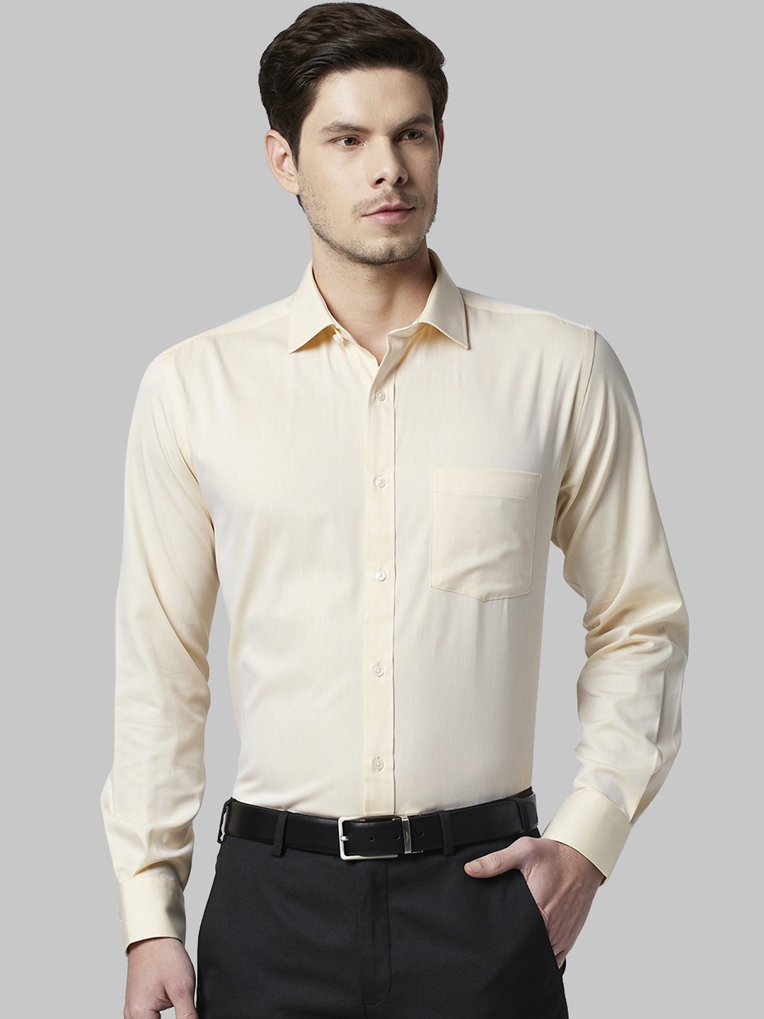 

Park Avenue Men Yellow Regular Fit Solid Formal Shirt
