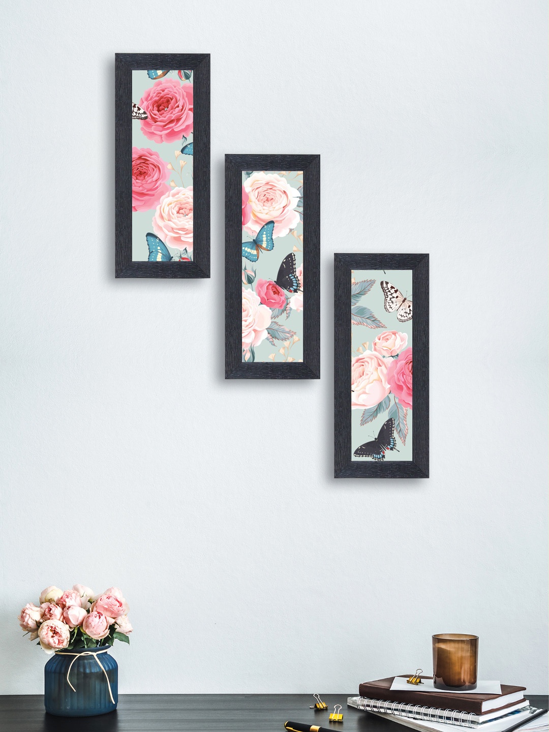 

nest ART Set of 3 Synthetic Wood Wall Art, Pink
