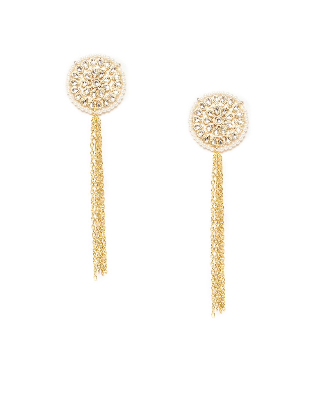 Bamboo Tree Jewels Gold-Toned Handcrafted Contemporary Drop Earrings