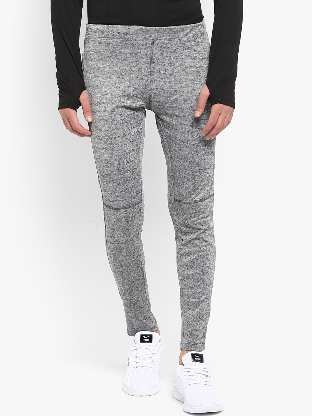 

Yuuki Men Grey Melange Solid Slim-Fit Track Pants