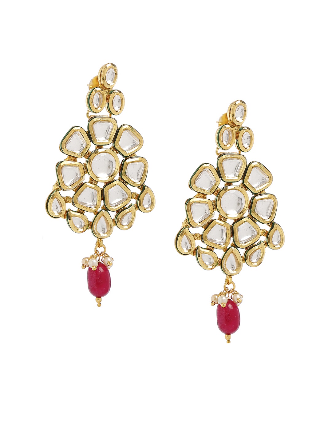 

Bamboo Tree Jewels Gold-Toned Contemporary Drop Earrings