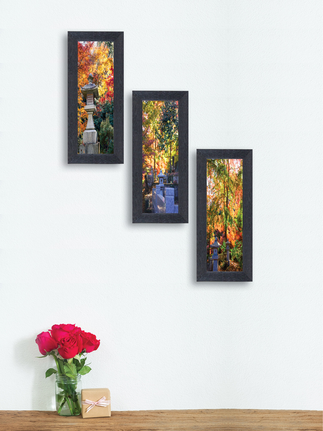 

nest ART Set of 3 Multicoloured Synthetic Wood Wall Art, Multi