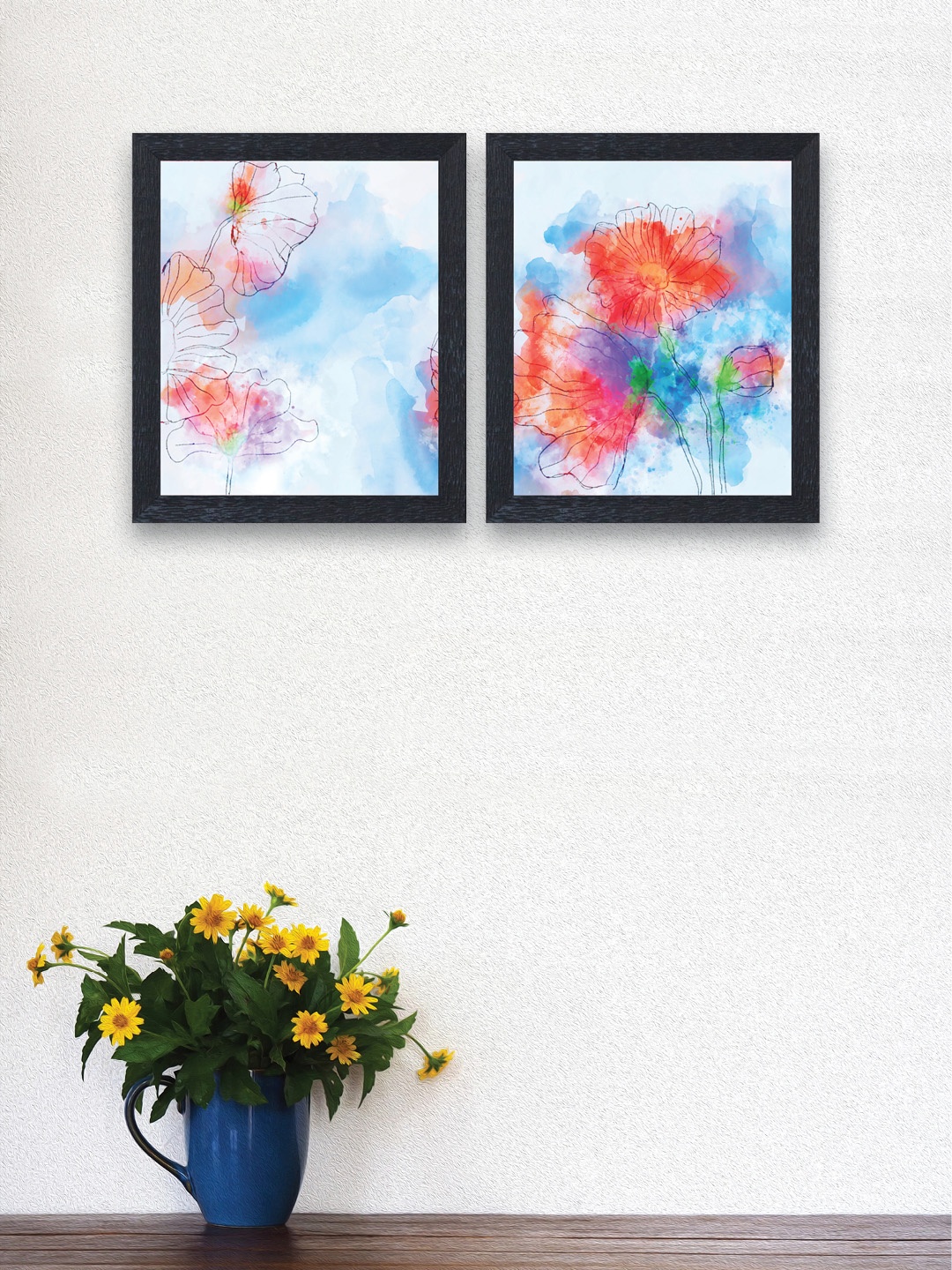 

nest ART Set of 2 Synthetic Wood Canvas Wall Art, Blue