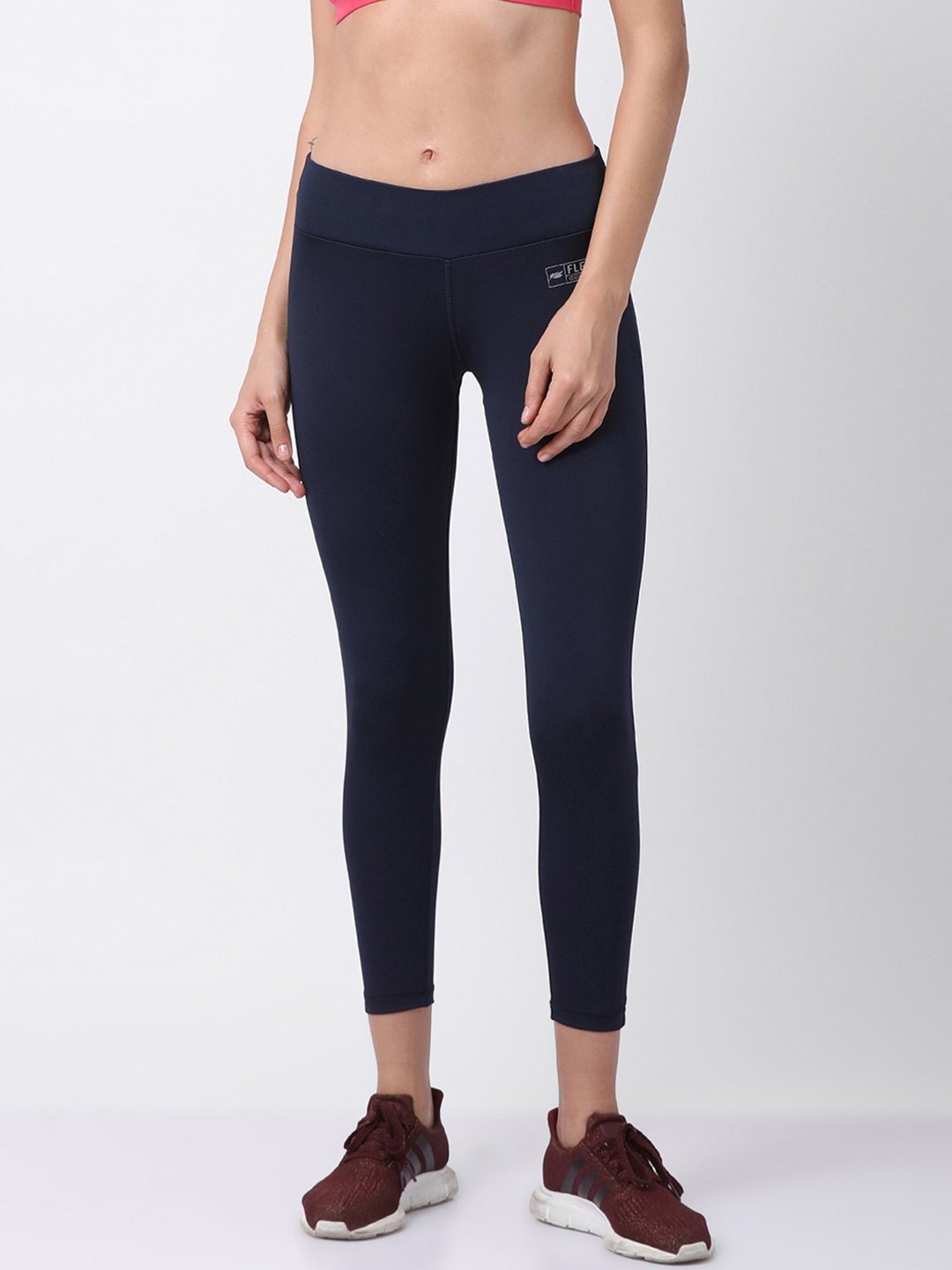 

GOLDSTROMS Women Navy Blue Solid Dri Fit Tights