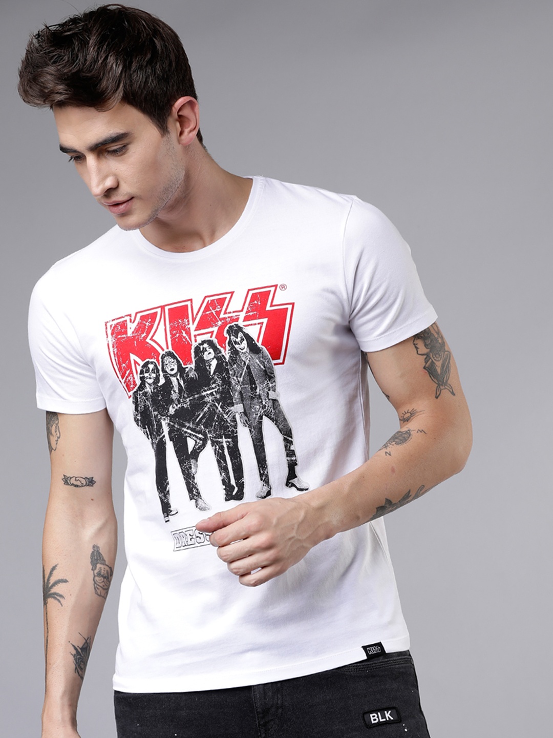 

LOCOMOTIVE Men White Printed Round Neck T-shirt