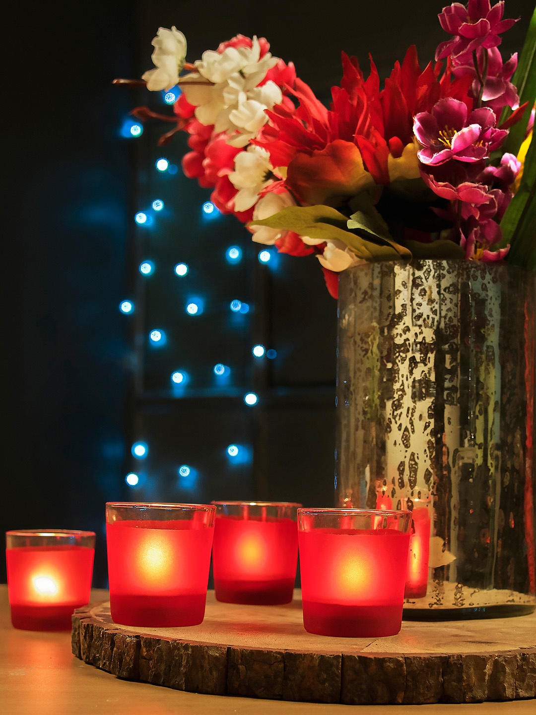 

Homesake Set of 4 Red Votives With Candles