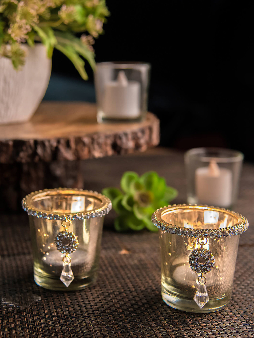 

Homesake Set of 2 Silver-Toned Votives