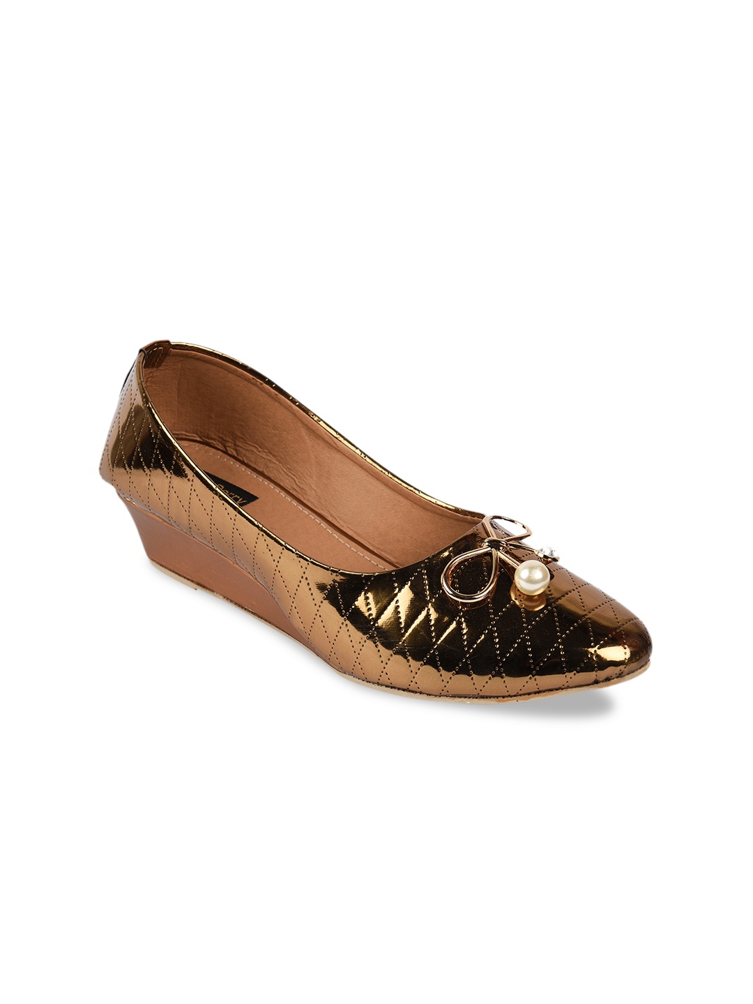 

WOMENS BERRY Women Copper-Toned Embellished Gladiators