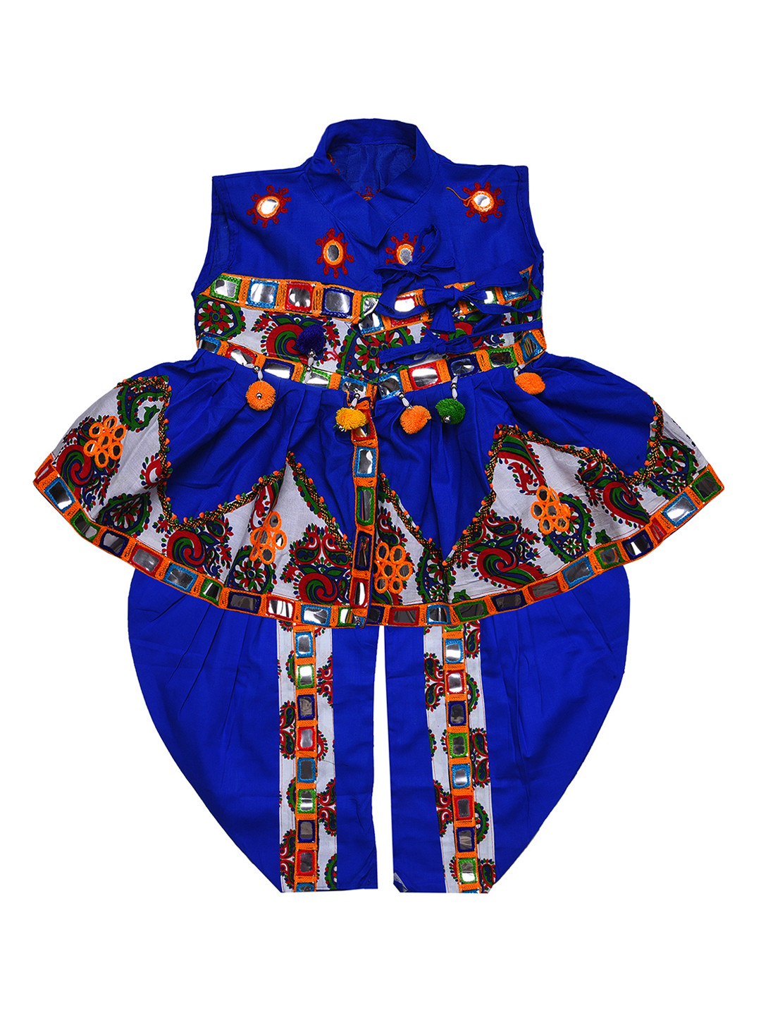 

Wish Karo Boys Blue Embroidered Kurta with Dhoti Pants