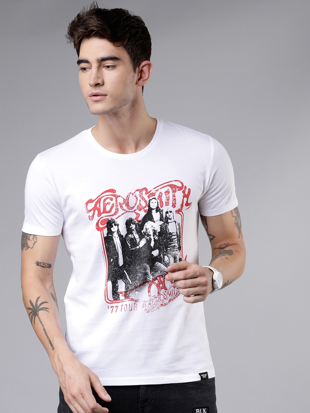 

LOCOMOTIVE Men White Printed Round Neck T-shirt