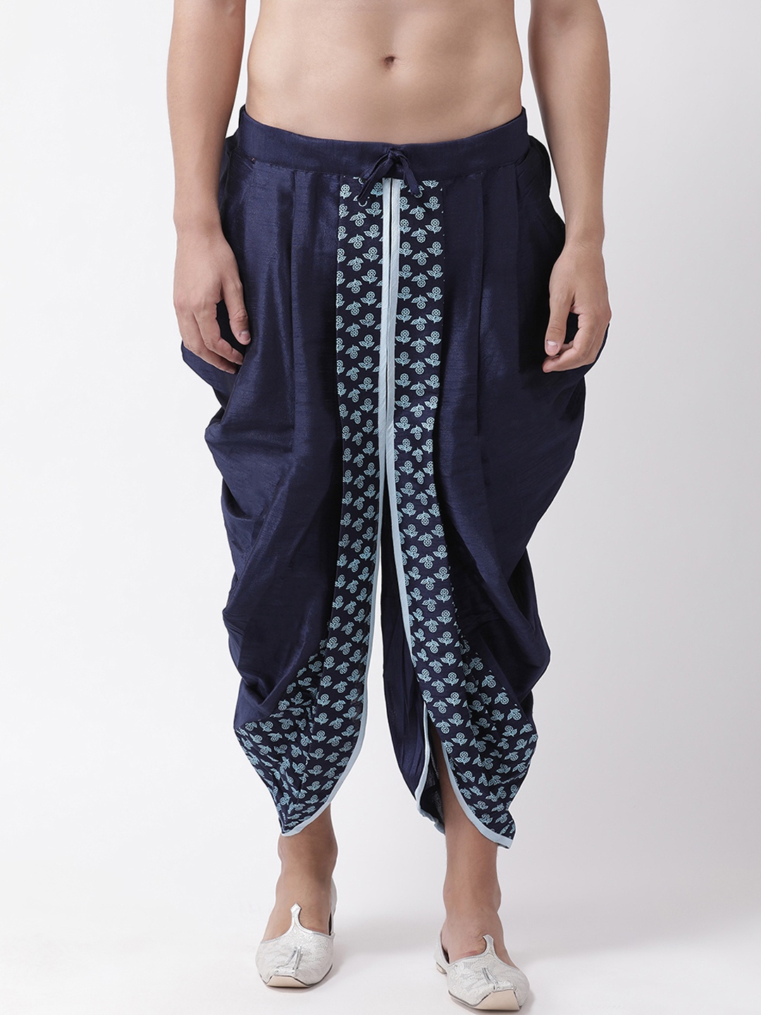 DEYANN Men Navy Blue Printed Dhoti