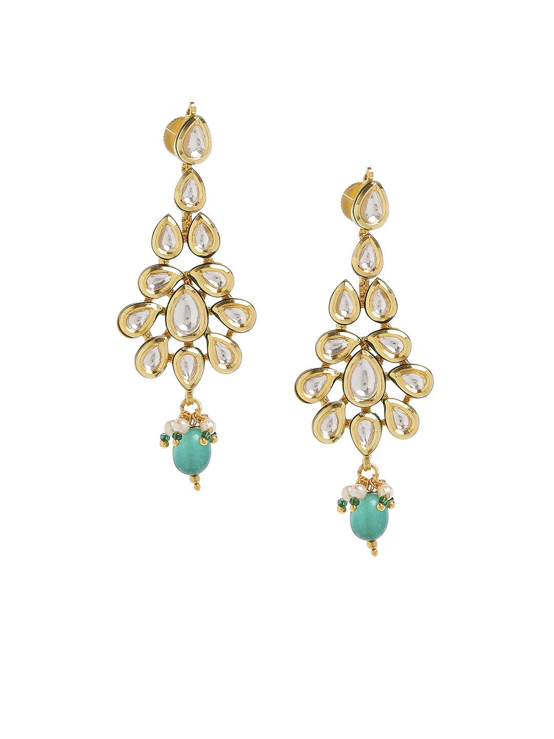 

Bamboo Tree Jewels Gold-Toned Handcrafted Classic Drop Earrings