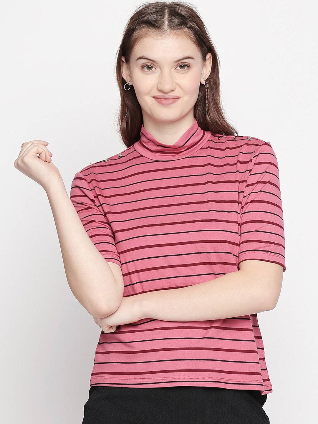 

Annabelle by Pantaloons Women Pink Striped Top