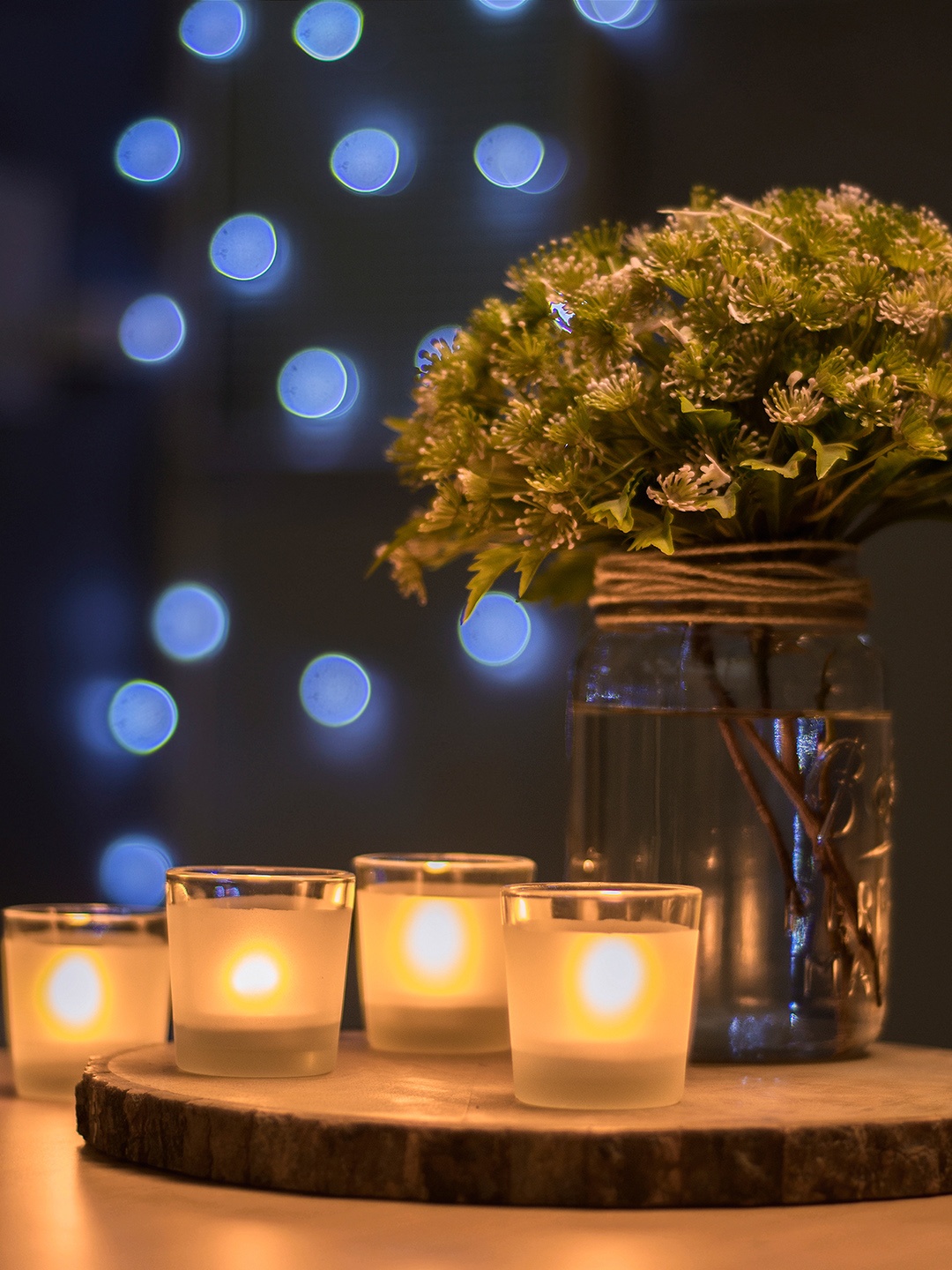 

Homesake Set of 4 White Votives With Candles