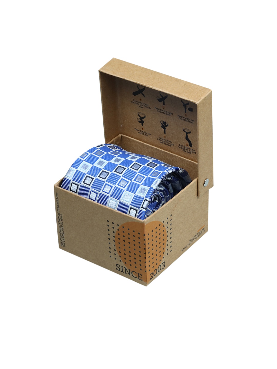 

Tossido Men Blue Woven Design Broad Tie