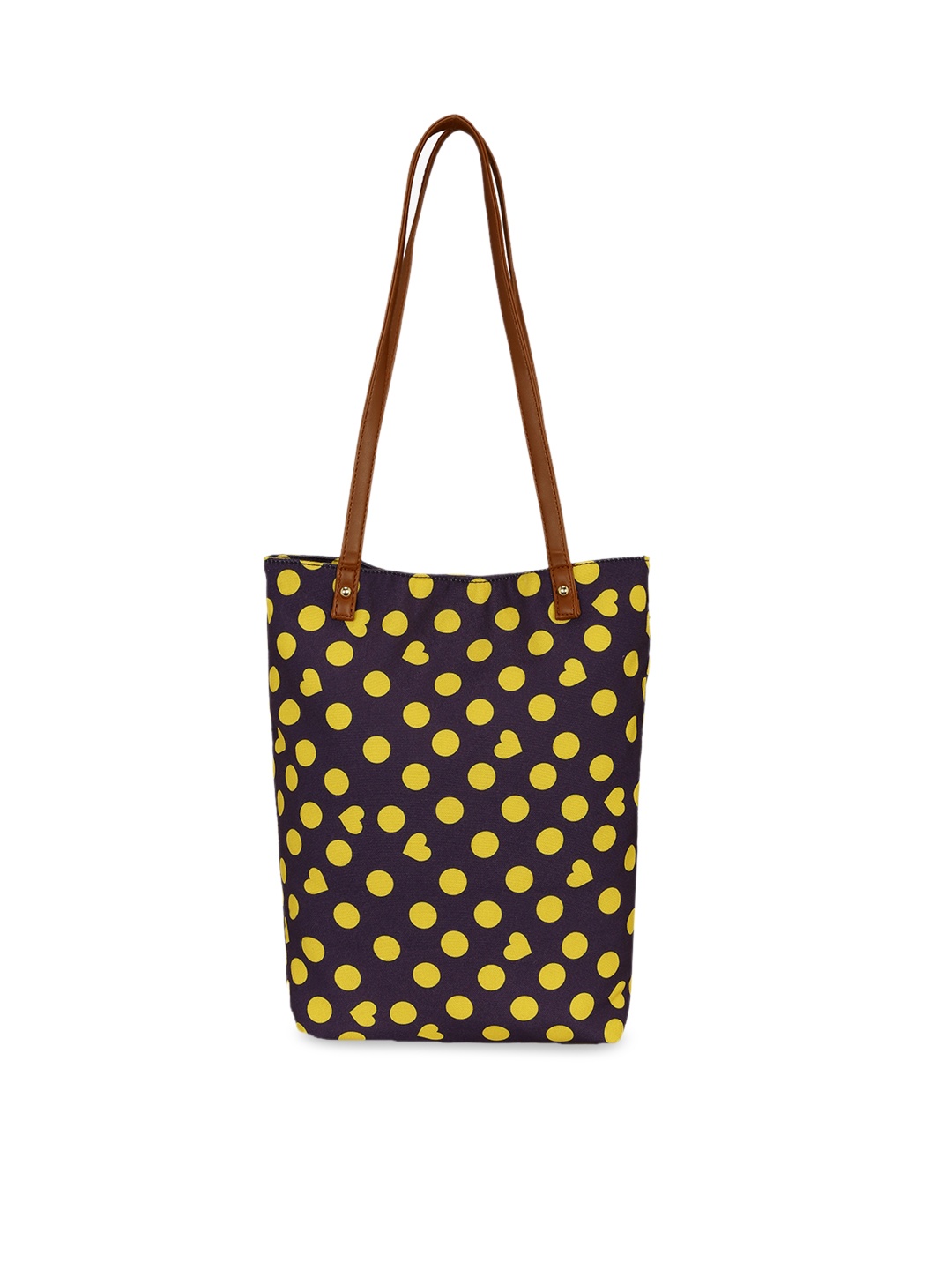 

KLEIO Purple & Yellow Printed Tote Bag