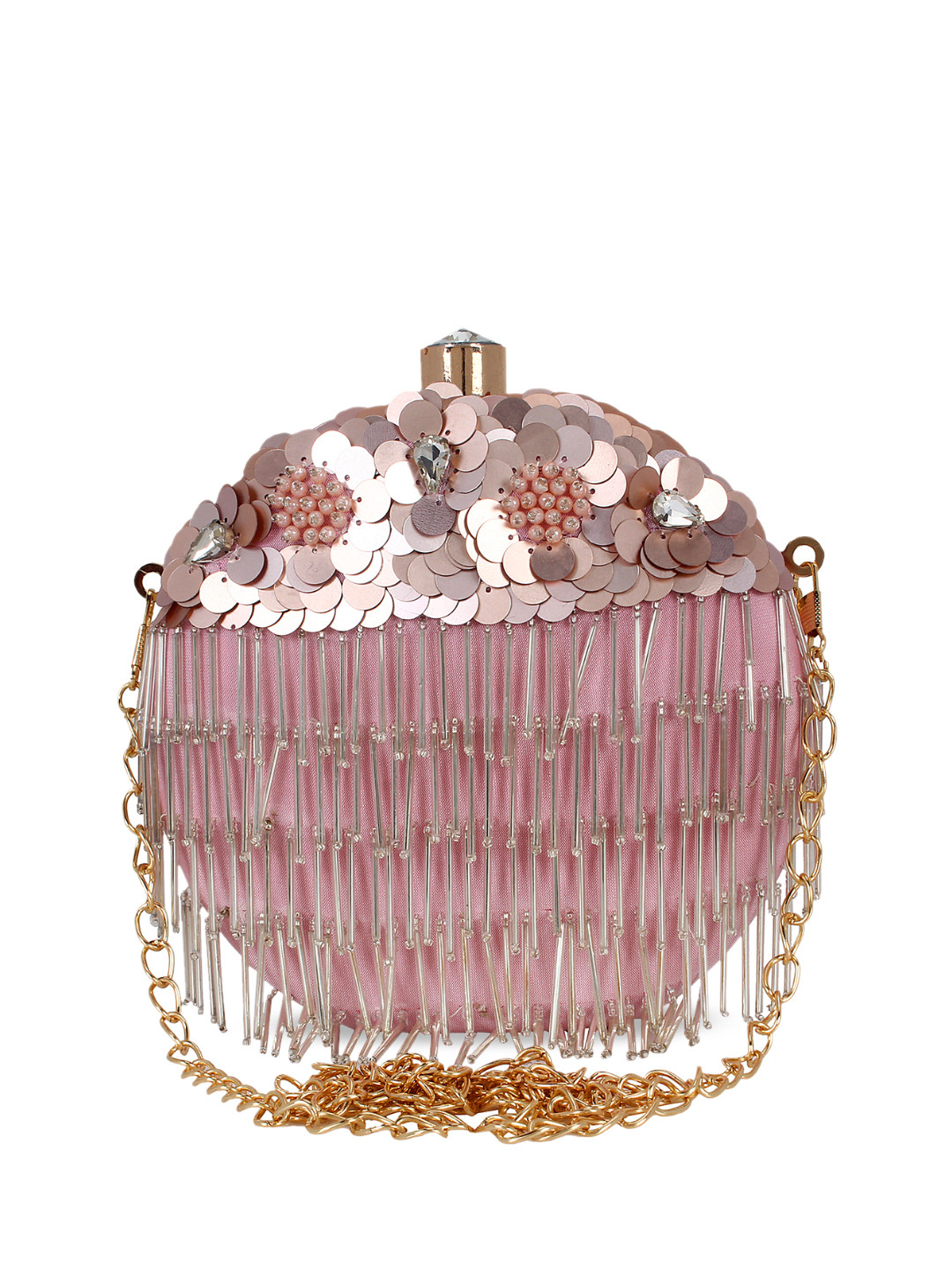 

Anekaant Pink Embellished Box Clutch