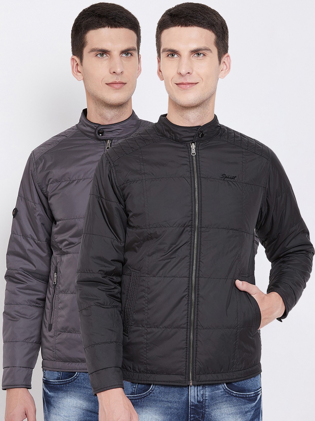 

Spirit Men Grey Solid Reversible Padded Jacket