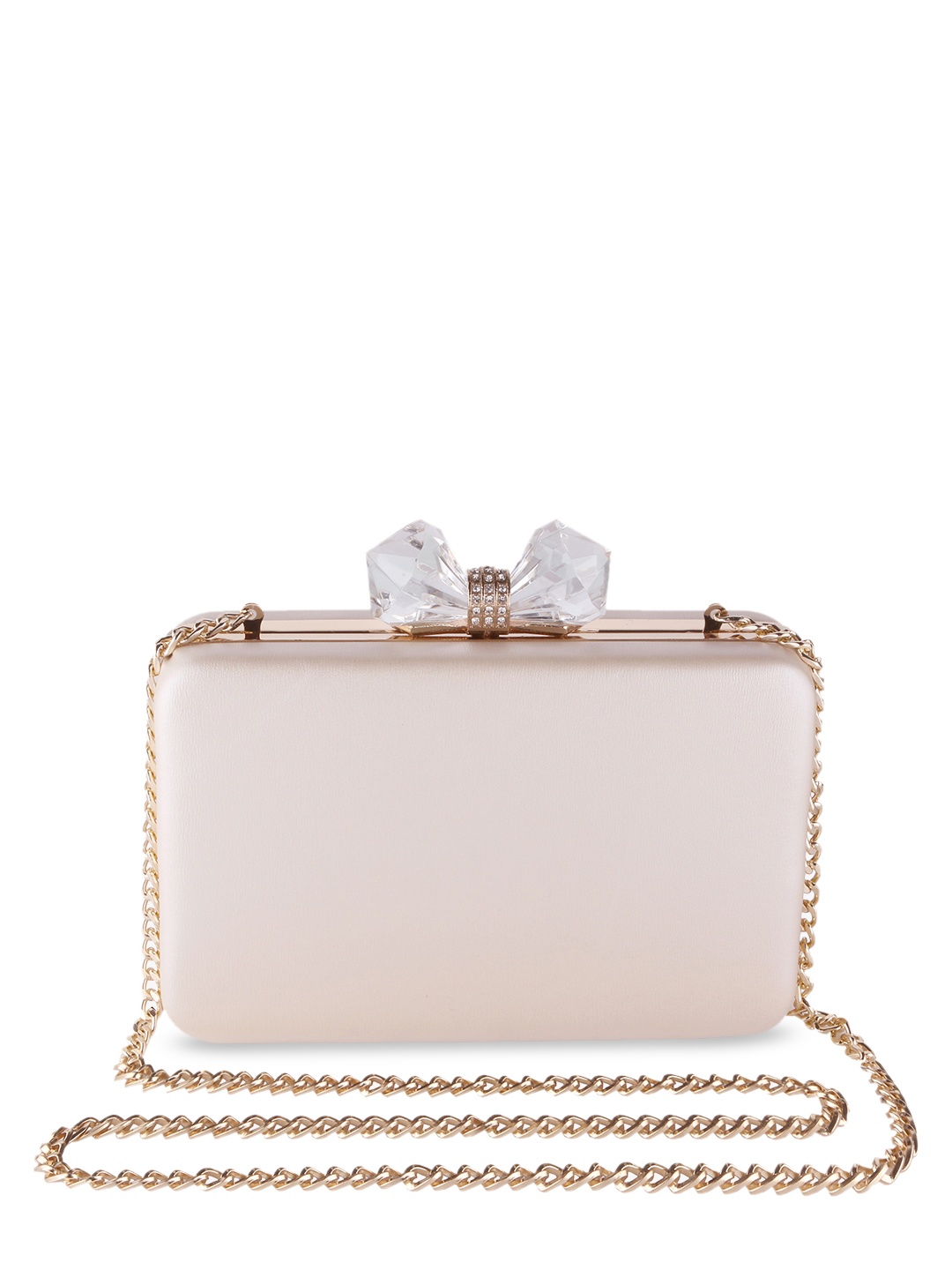 

Vdesi White Solid Clutch